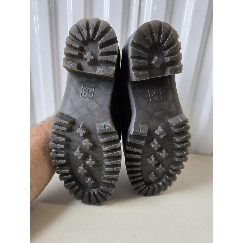 Dr. Martens Shriver Lo Shoes Womens Size 8 Black Leather Platform Lace Up Heel